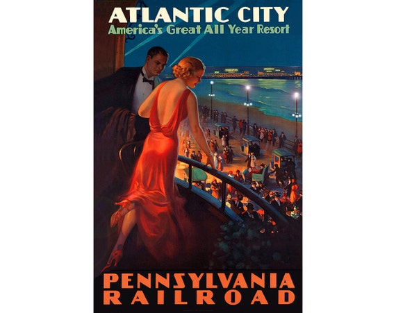 Pennsylvania Railroad Main United States America Travel Advertisement Poster 