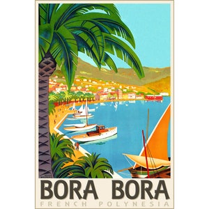 Bora Bora French Polynesia Tropical Travel Poster Roger Broders Repro Pacific Art Print 313