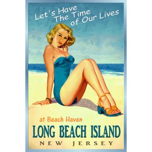 Long Beach Island Jersey Ozean Strand Pin Up Poster Zeit unseres Lebens neue Retro Atlantic Shore Kunstdruck 167