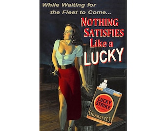 LUCKY STRIKE Cigarette Smoker New Original Retro Poster Port