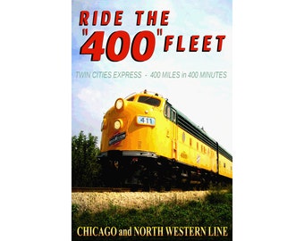 Chicago and Northwestern Line 400 Fleet Twin Cities Express Railroad Minneapolis St Paul Train Art Print 024