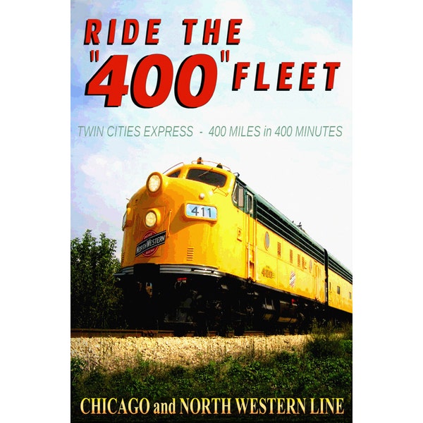 Chicago and Northwestern Line 400 Fleet Twin Cities Express Railroad Minneapolis St Paul Train Art Print 024