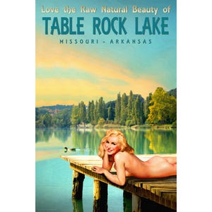 Table Rock Lake Marilyn Monroe Pin Up Poster Duck Dock Sunset Missouri Arkansas Art Print 293