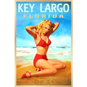 Schlüssel Largo Florida Strand Reise Poster Pin Up Atlantic Karibik Kunstdruck 275