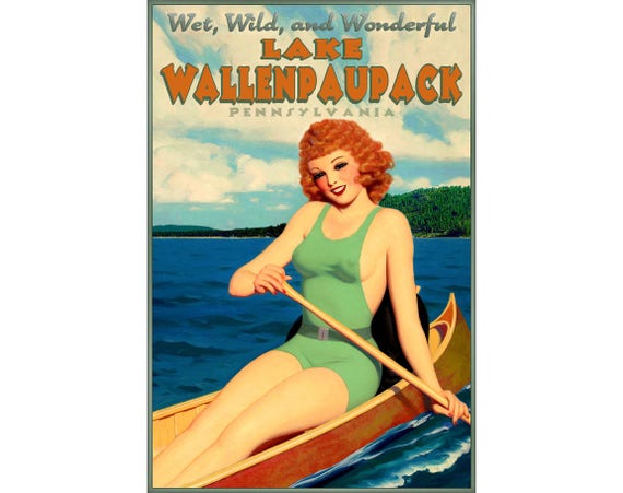 Lake Wallenpaupack Pennsylvania Retro Travel Poster Pin Up Art Print 161