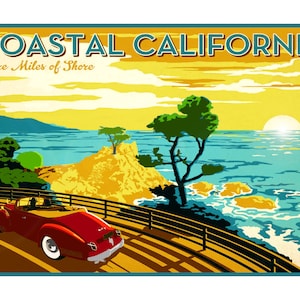 Küsten California Pacific Coast Highway 101 Poster Vintage Reise Repro Kunstdruck 305