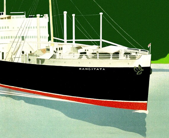 NEW ZEALAND LINES Rangitata Panama Ocean Liner Ship Travel Poster Art Print 212
