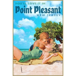 Punkt angenehme New Jersey Reise Poster Marilyn Monroe John Kennedy JFK Norma Jean Beach Liebhaber Kunstdruck 333