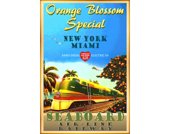Orange Blossom Special Train Art Poster Seaboard Air Line Railway