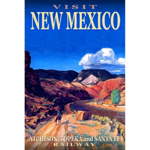 NEW MEXICO Atchison Topeka & Santa Fe Railway New Poster Retro Train Travel Art Print 073