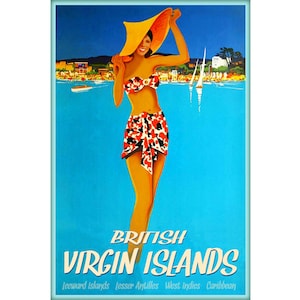 Britische Jungferninseln Karibische Westindien kleinere Antillen Reisen Poster Repro Kunstdruck 377