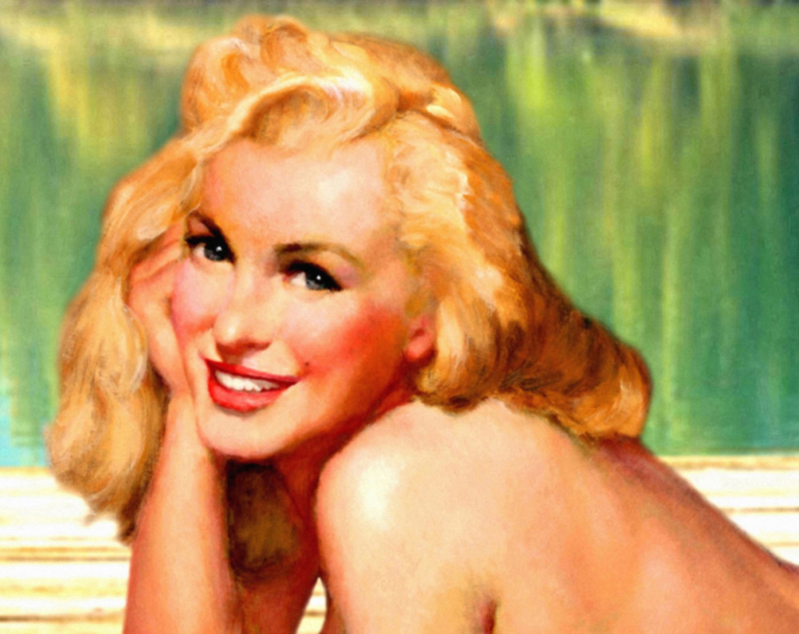 Lake Tahoe Marilyn Monroe Pin Up Poster Duck Dock Sunset California lake-tahoe-marilyn-monroe-pin-up-poster-duck-dock-sunset-california
