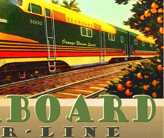 Clearwater Florida Orange Blossom Train Poster Seaboard Railroad Art Print 284