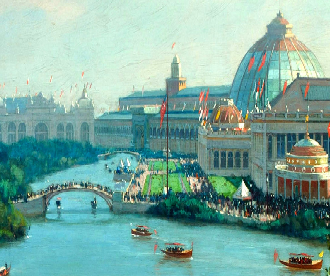Chicago Fair Columbian Exposition New Train Travel Poster Etsy