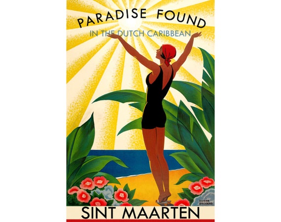 dictator Voorkomen Uitsluiten Sint Maarten Dutch Caribbean Tropical Travel Poster Roger - Etsy