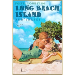 Long Beach Island New Jersey Reise Poster Marilyn Monroe John Kennedy JFK Norma Jean Beach Liebhaber Kunstdruck 333