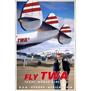 60s Vintage TWA Trans World Airlines Boeing 707 320 - Etsy Israel