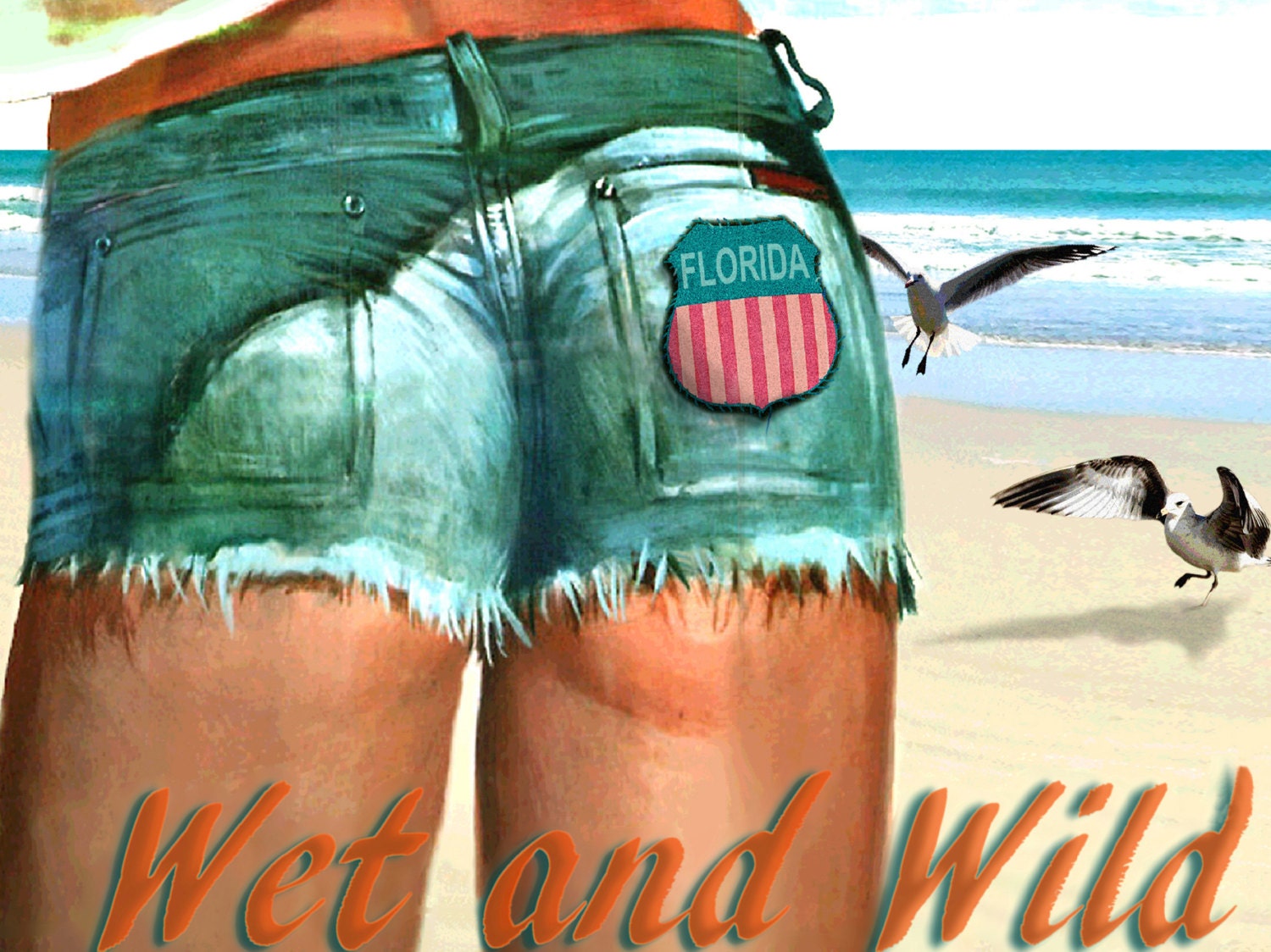 DELRAY BEACH Florida New Atlantic Coast Tropic Poster Pin Up Girl Art Print 205 