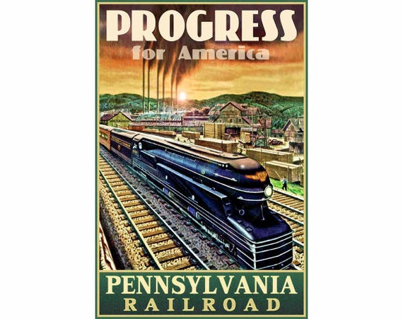 Pennsylvania Railroad Progress America Locomotive Poster Raymond Lowey  Streamlined S-1 Retro Art Deco Print 081 - Etsy