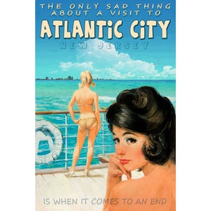 Atlantic City New Jersey Shore Kreuzfahrtschiff Pin Up Reise Poster Atlantic Ocean Liner Urlaub Zellstoff Kunstdruck 331
