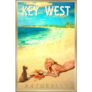 KEY WEST Marilyn Monroe Reise Poster Strand Pin Bis Florida neue Original Retro tropischen Kunstdruck 263