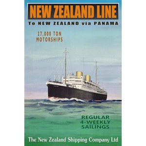 New Zealand Line RANGITATA New Retro Pacific Ocean Liner Poster Ship Travel Art Print 207