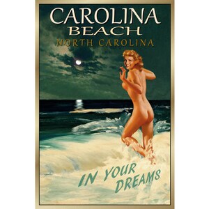 CAROLINA BEACH Carolina del Norte Marilyn Monroe Cartel de viaje nuevo original retro baño belleza Pin Up Océano Arte Impresión 172