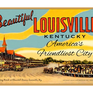 Lindo pôster de Louisville Kentucky novo cartão postal retrô impressão artística 381