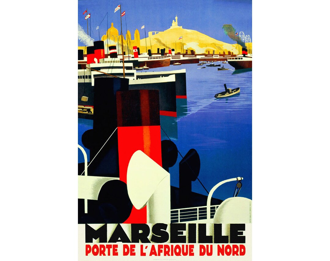 Art Deco Tourism Travel MARSEILLE FRANCE new Retro Poster Art Deco