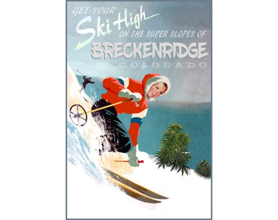 POSTER WINTER SPORT SKI TAOS NEW MEXICO MOUNTAINS SKIING VINTAGE REPRO FREE S//H