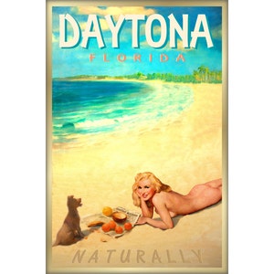 DAYTONA natürlich Marilyn Monroe Pin Up Florida Reise Poster - 3 Größen bis zu 24 "x 36" - neue Original Retro tropischen Kunstdruck 263