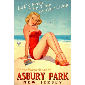 ASBURY PARK New Jersey Ozean Strand Pin Up Poster Zeit unseres Lebens neue Retro Atlantic Shore Kunstdruck 167