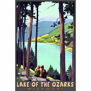 Lake of the Ozarks Missouri Travel Poster Art Roger Broders Repro Print 372 image 1