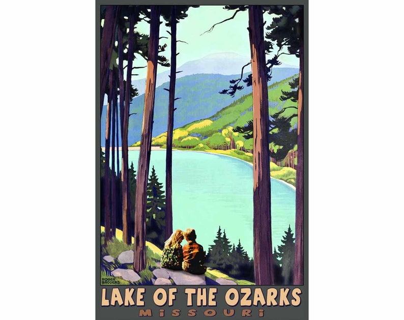 Lake of the Ozarks Missouri Travel Poster Art Roger Broders Repro Print 372 image 1