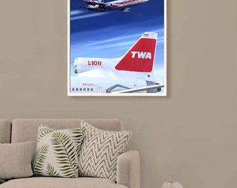 TWA トランスワールド航空 旅行ポスター ロッキード L-1011
