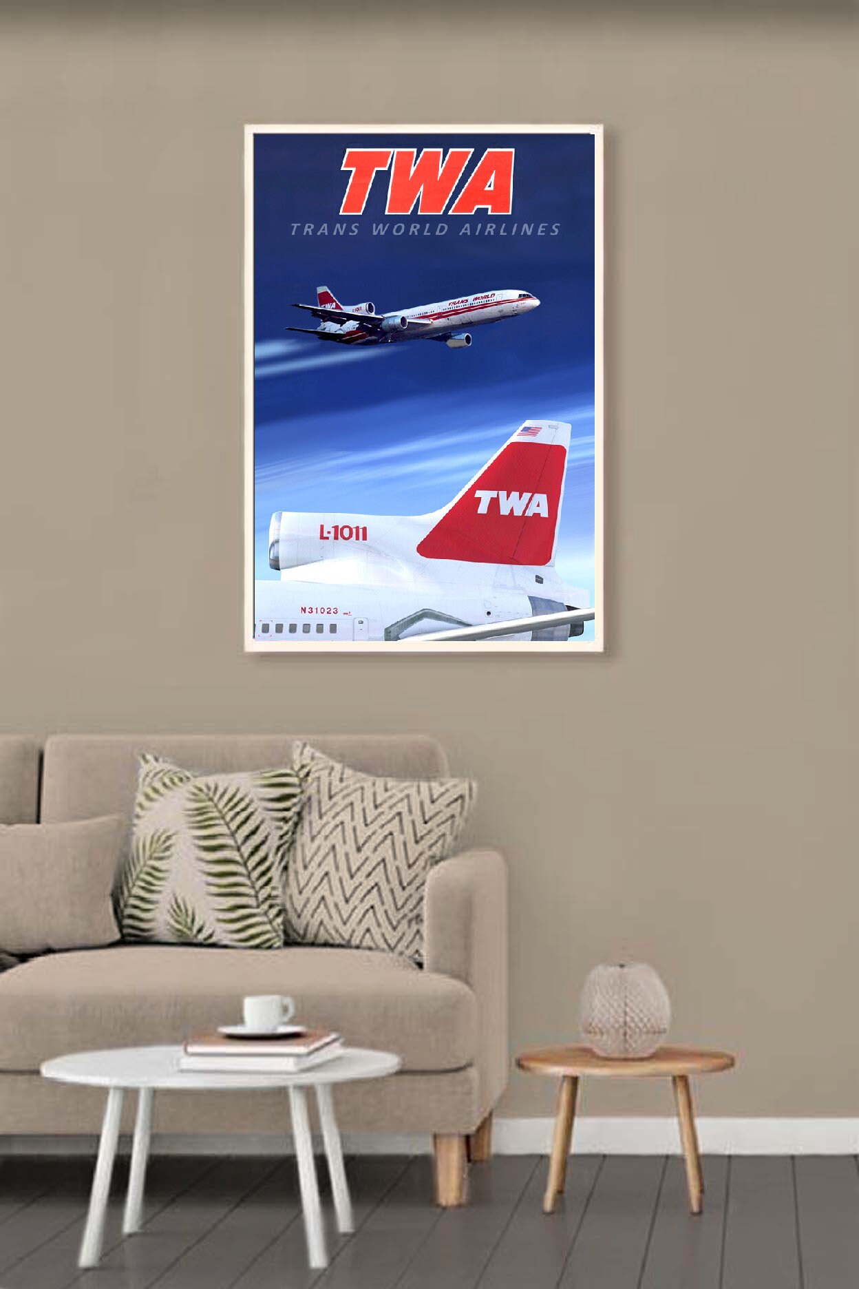 TWA トランスワールド航空 旅行ポスター ロッキード L-1011