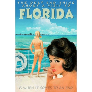 Florida Kreuzfahrtschiff Pin Up Reise Poster Karibik Atlantik Atlantik Liner Urlaub Zellstoff Kunstdruck 331