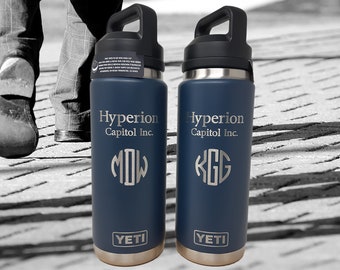 26oz Custom Engraved YETI Bottle W/ Chug Cap, Durable Vacuum