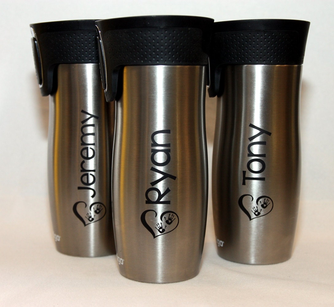 Stainless Travel Mug Personalized 16oz Contigo Stainless Steel Travel Mug  Create Your Own Custom Engraved Laser Engraved 