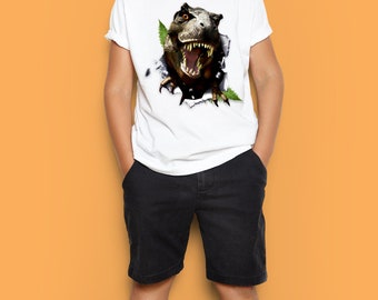 Dinosaur shirt for kids Rippen T Rex tshirt  t-rex theme shirts boys, girls