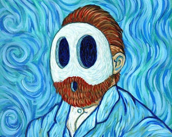 Vincent van Shyguy - Art Print - Alternative Vincent Van Gogh Portrait Print of Painting - Geek Video Game Art
