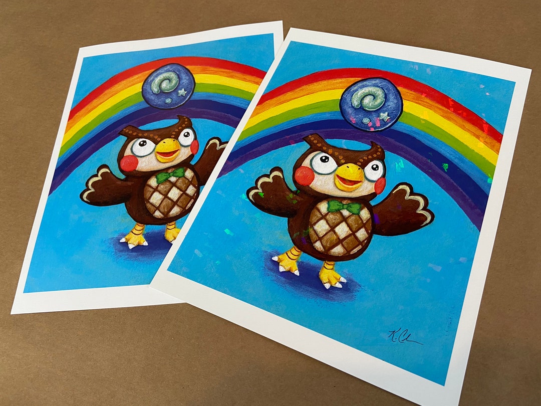 Blathers Art Print of Original Animal Crossing Museum Owl Painting Etsy