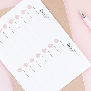 Registro de gratitud semanal de práctica de atención plena 2-Up imprimible (solo carta de EE. UU.)