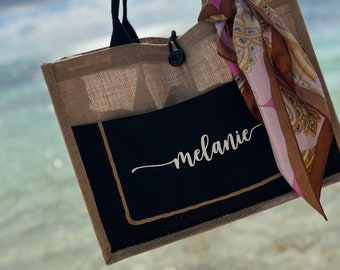 Bolsa de tela de arpillera personalizada para damas de honor, regalo para despedida de soltera