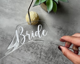 Perchas acrílicas personalizadas / Perchas para damas de honor / Perchas personalizadas / Perchas transparentes