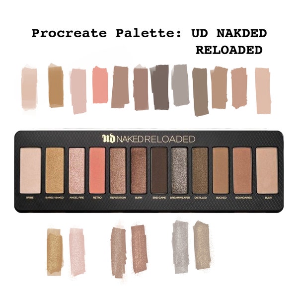 Procreate Palette: UD NAKED RELOADED (inspired color scheme) Digital Download