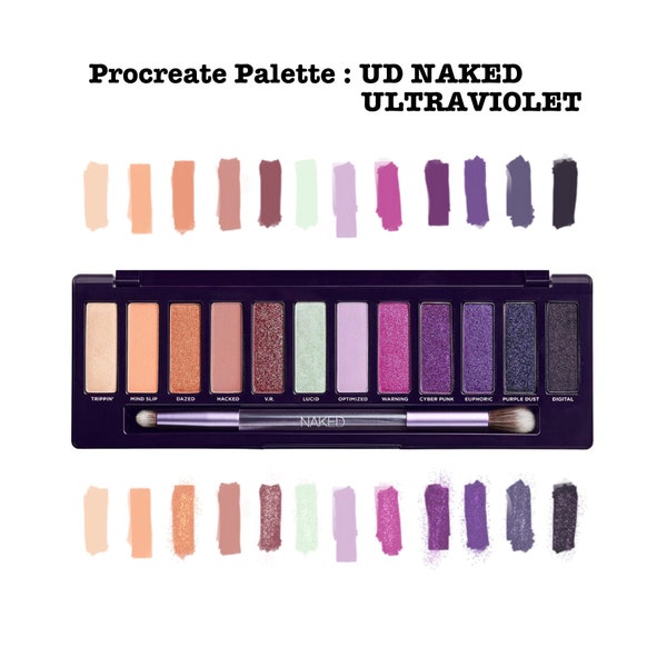 Procreate Palette: UD NAKED ULTRAVIOLET (inspired color scheme) Digital Download