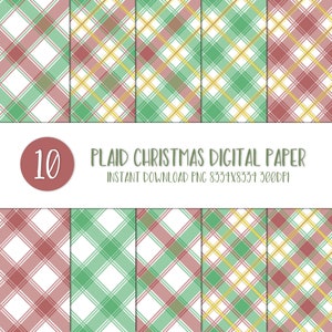 Plaid Christmas Digital Paper