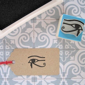 Stempel Oog van Horus, rubberen stempel Horus oog, Egyptisch linkeroog, Oog van Thoth, mystiek maanoog, Wedjat-oog, beschermingsamulet, symbool Egypte