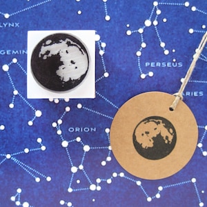 Moon Rubber Stamp, Full Moon Journaling, Moon Lover Gift, Moon Phases Stamping, Science Planner, Solar System Journal, Planet Symbol